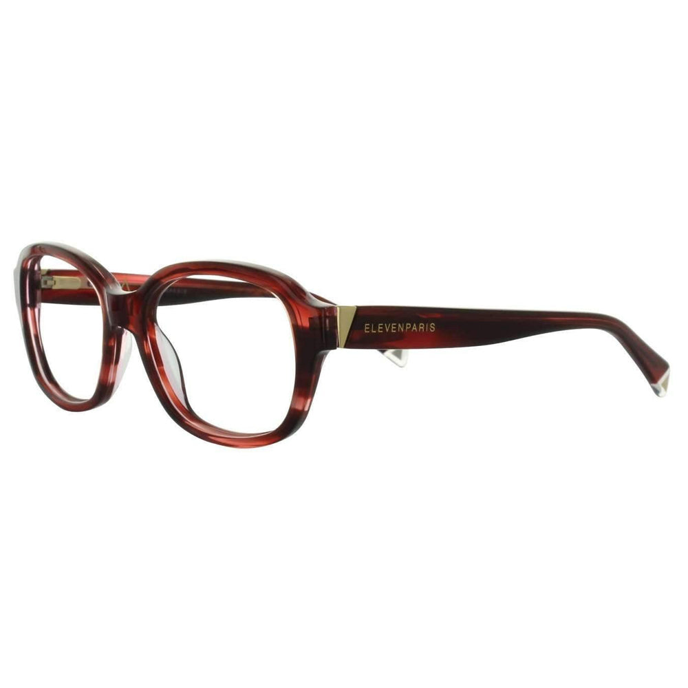 Lunettes Eleven Paris 014 Rouge et Ecaille avec verres de proximité Varionet - vue de profil